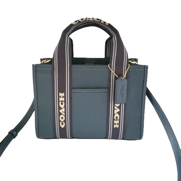 Coach CBH14 Refined Pebbled Leather Smith Tote 24 Crossbody Handbag Denim - Picture 1 of 7